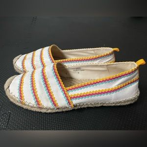 BODEN White Color Stripe Espadrilles Size 41